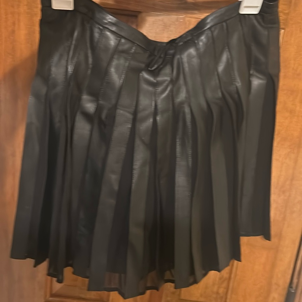 Joie leather pleated skirt